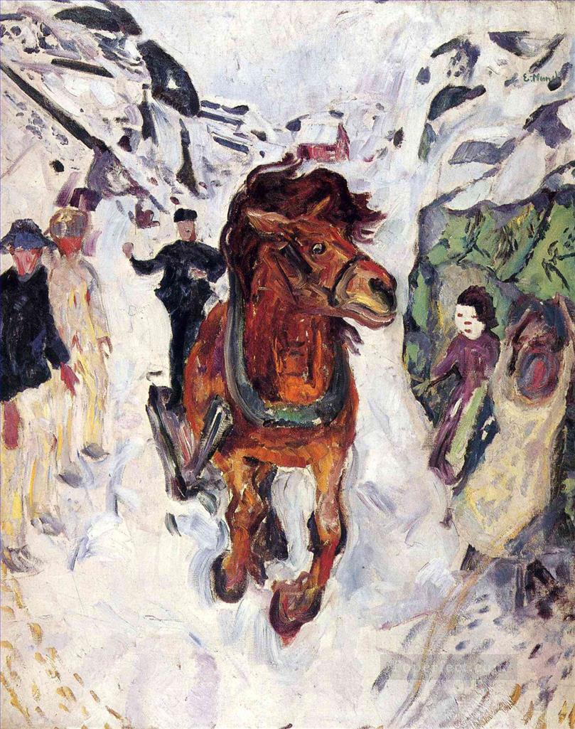 疾走する馬 1912年 エドヴァルド・ムンク 表現主義油絵